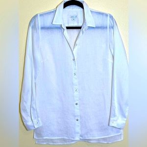 J Jill White Linen Blouse size S, M